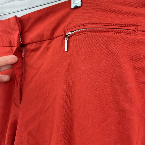 Lane Bryant (18) Womens Orange Tapered Short Crop Dress Pants - Picture 6 of 9